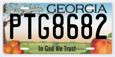 GA license plate PTG8682