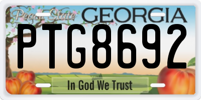 GA license plate PTG8692