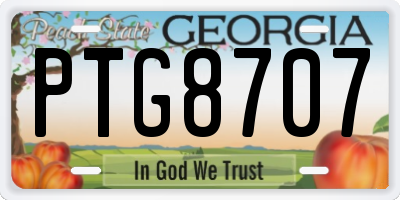 GA license plate PTG8707