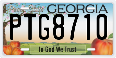 GA license plate PTG8710