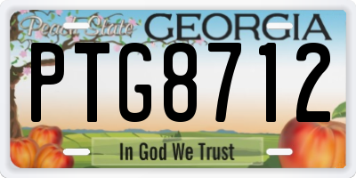 GA license plate PTG8712