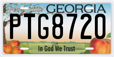 GA license plate PTG8720
