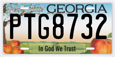 GA license plate PTG8732