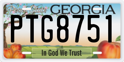 GA license plate PTG8751