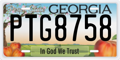 GA license plate PTG8758