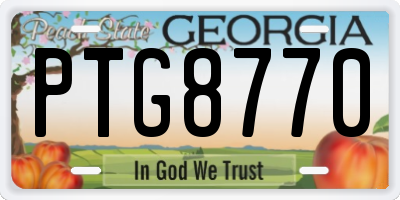 GA license plate PTG8770