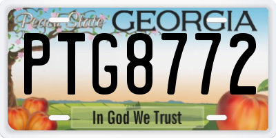 GA license plate PTG8772
