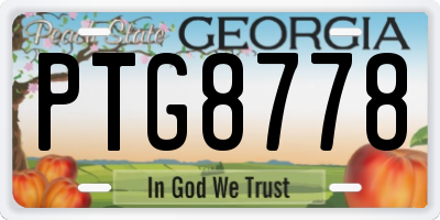 GA license plate PTG8778