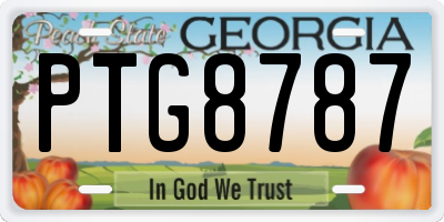 GA license plate PTG8787