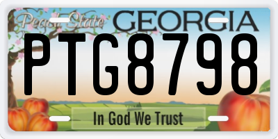 GA license plate PTG8798