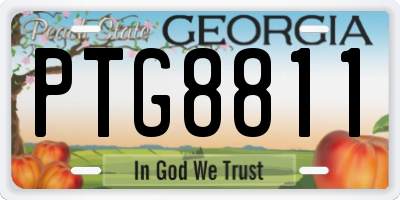 GA license plate PTG8811