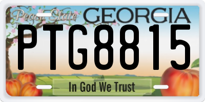 GA license plate PTG8815