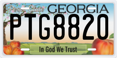 GA license plate PTG8820
