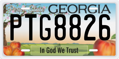 GA license plate PTG8826