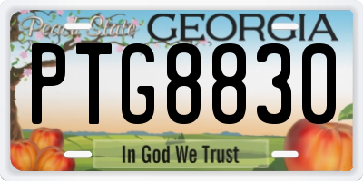 GA license plate PTG8830