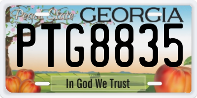 GA license plate PTG8835