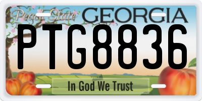GA license plate PTG8836