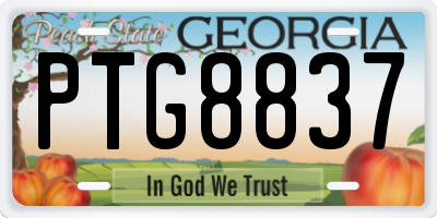 GA license plate PTG8837