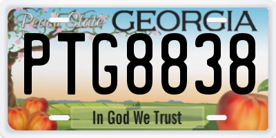 GA license plate PTG8838