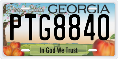GA license plate PTG8840