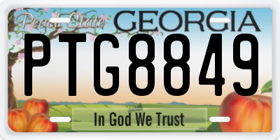 GA license plate PTG8849