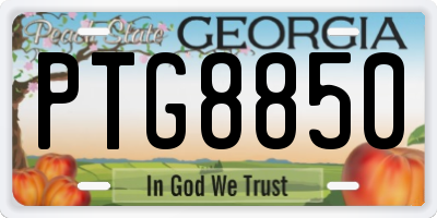 GA license plate PTG8850