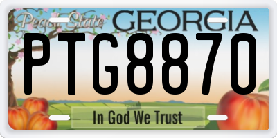 GA license plate PTG8870