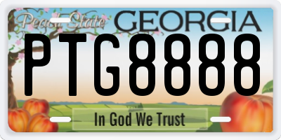 GA license plate PTG8888