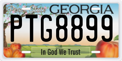 GA license plate PTG8899