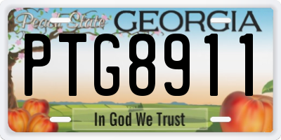 GA license plate PTG8911