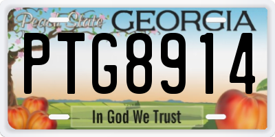GA license plate PTG8914