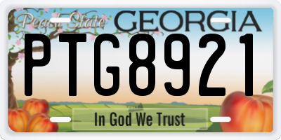 GA license plate PTG8921