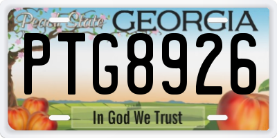 GA license plate PTG8926