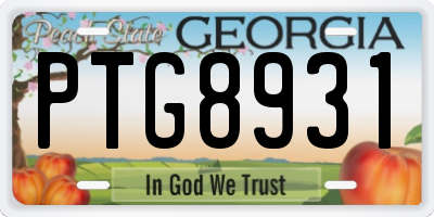GA license plate PTG8931