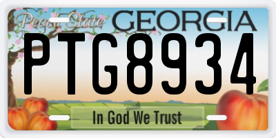 GA license plate PTG8934