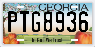 GA license plate PTG8936