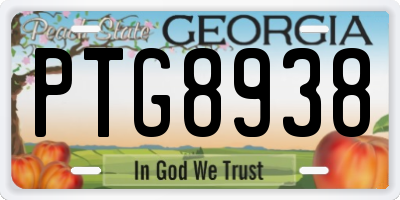 GA license plate PTG8938