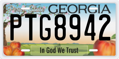GA license plate PTG8942