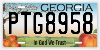 GA license plate PTG8958