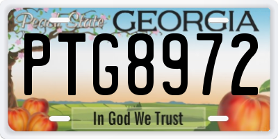 GA license plate PTG8972