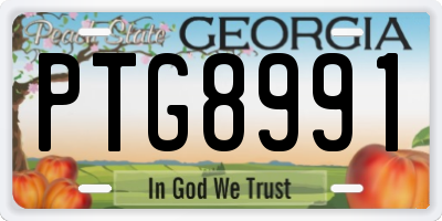 GA license plate PTG8991