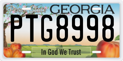 GA license plate PTG8998