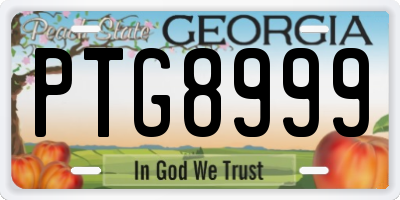 GA license plate PTG8999