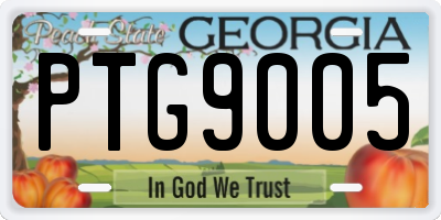 GA license plate PTG9005