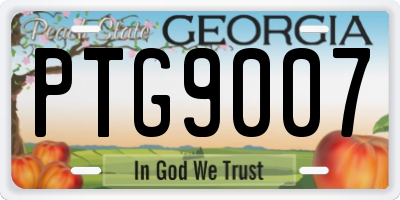 GA license plate PTG9007