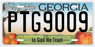 GA license plate PTG9009