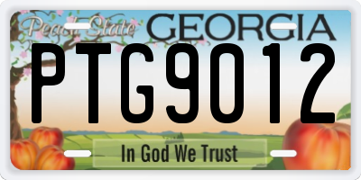 GA license plate PTG9012