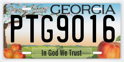 GA license plate PTG9016
