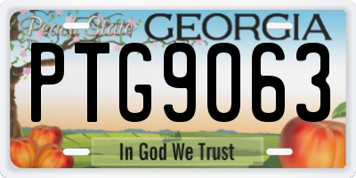 GA license plate PTG9063