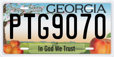GA license plate PTG9070